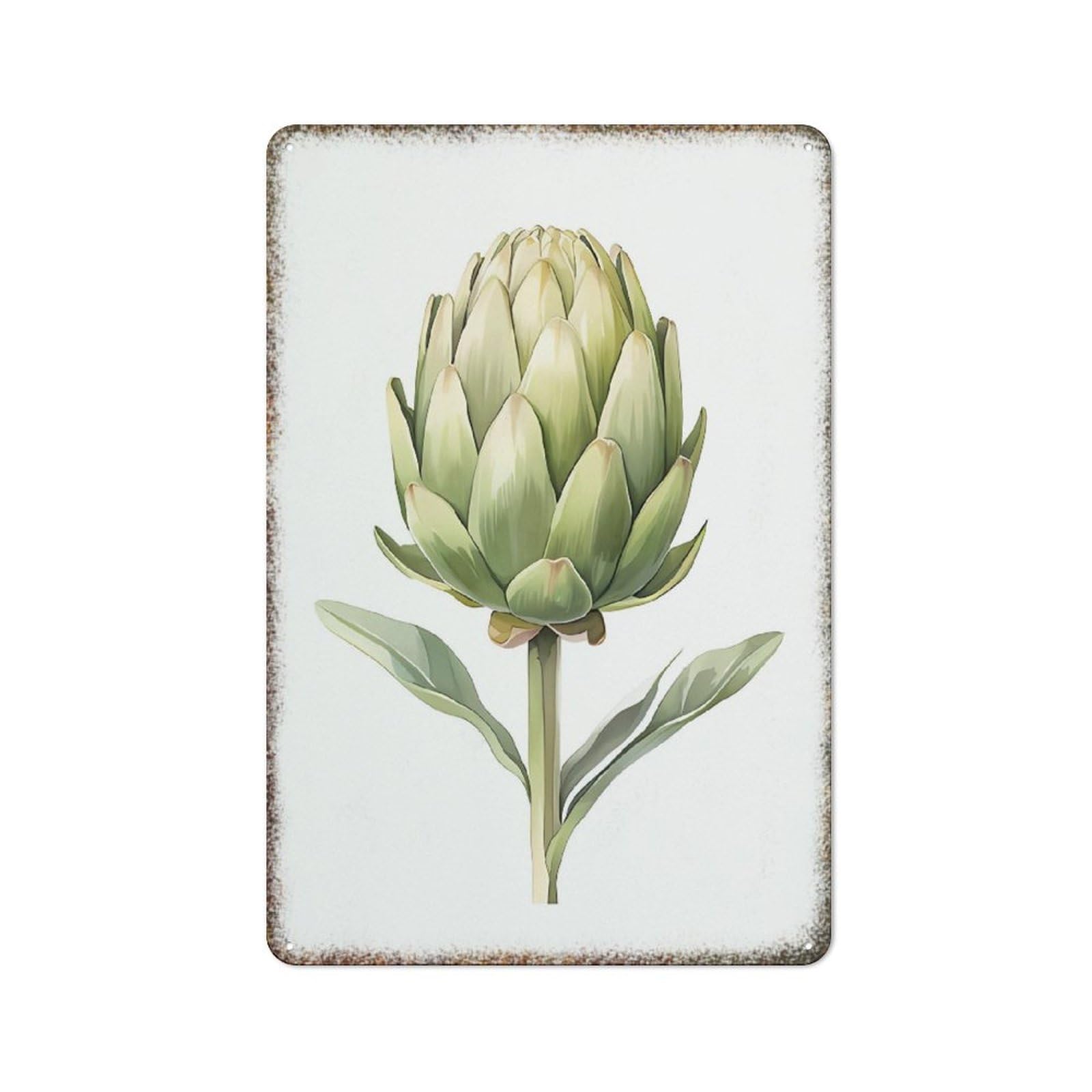 Artichoke Vegetable Botanical Metal Sign Home Garden High Gloss Horticulture Themed Retro Wall Decor 8x12 Inch