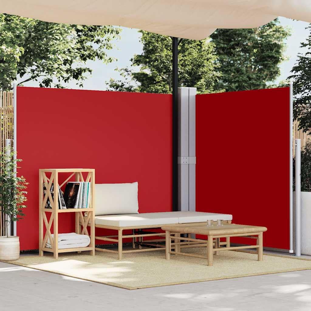 vidaXL Zwijana markiza boczna na taras, czerwona, 180 x 600 cm, markiza na balkon, markiza balkonowa, pionowa markiza, markizy na balkon