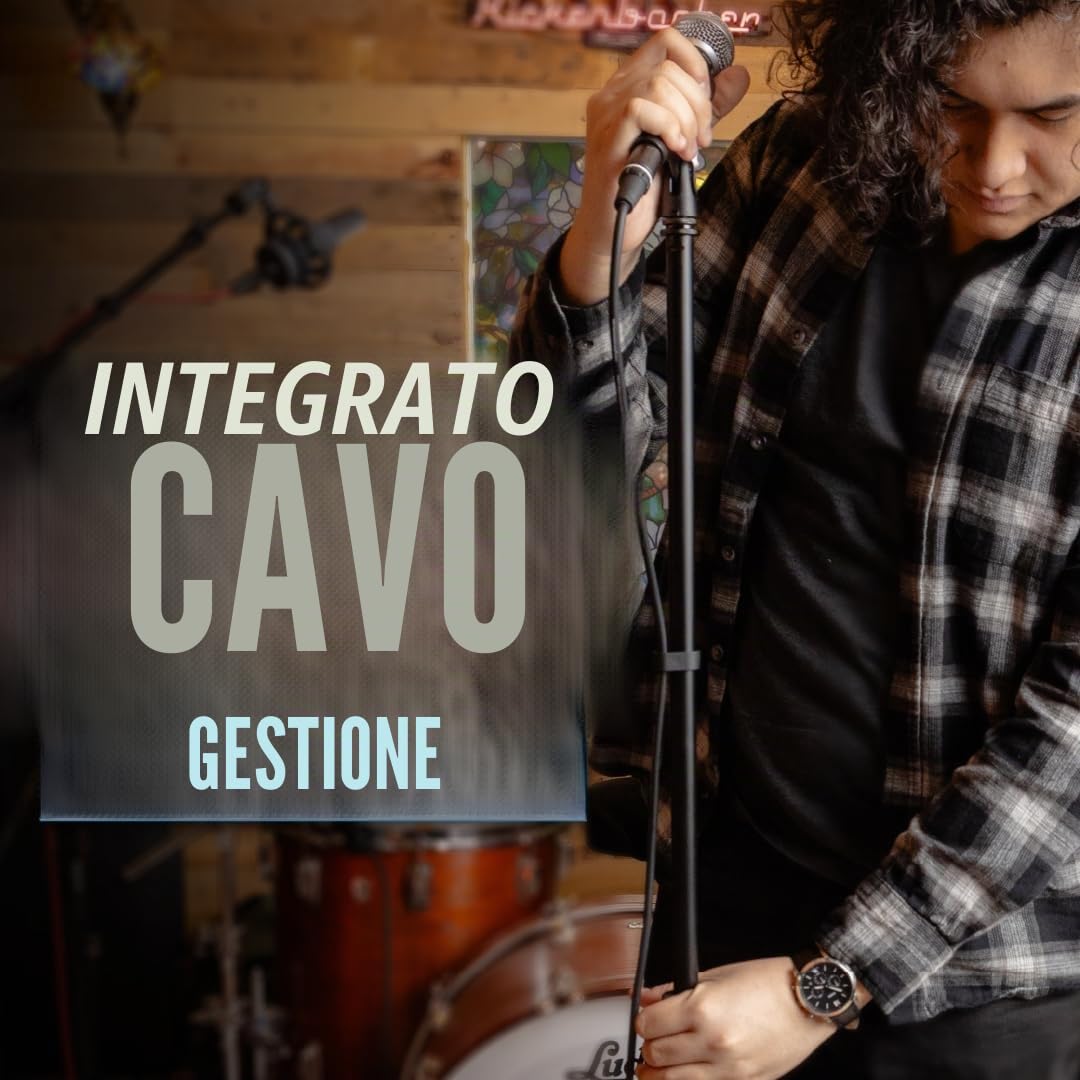 Shure by Gator, Asta Microfonica con Base Rotonda e Frizione a Torsione Regolabile in Altezza; (SH-RBMICSTAND12)