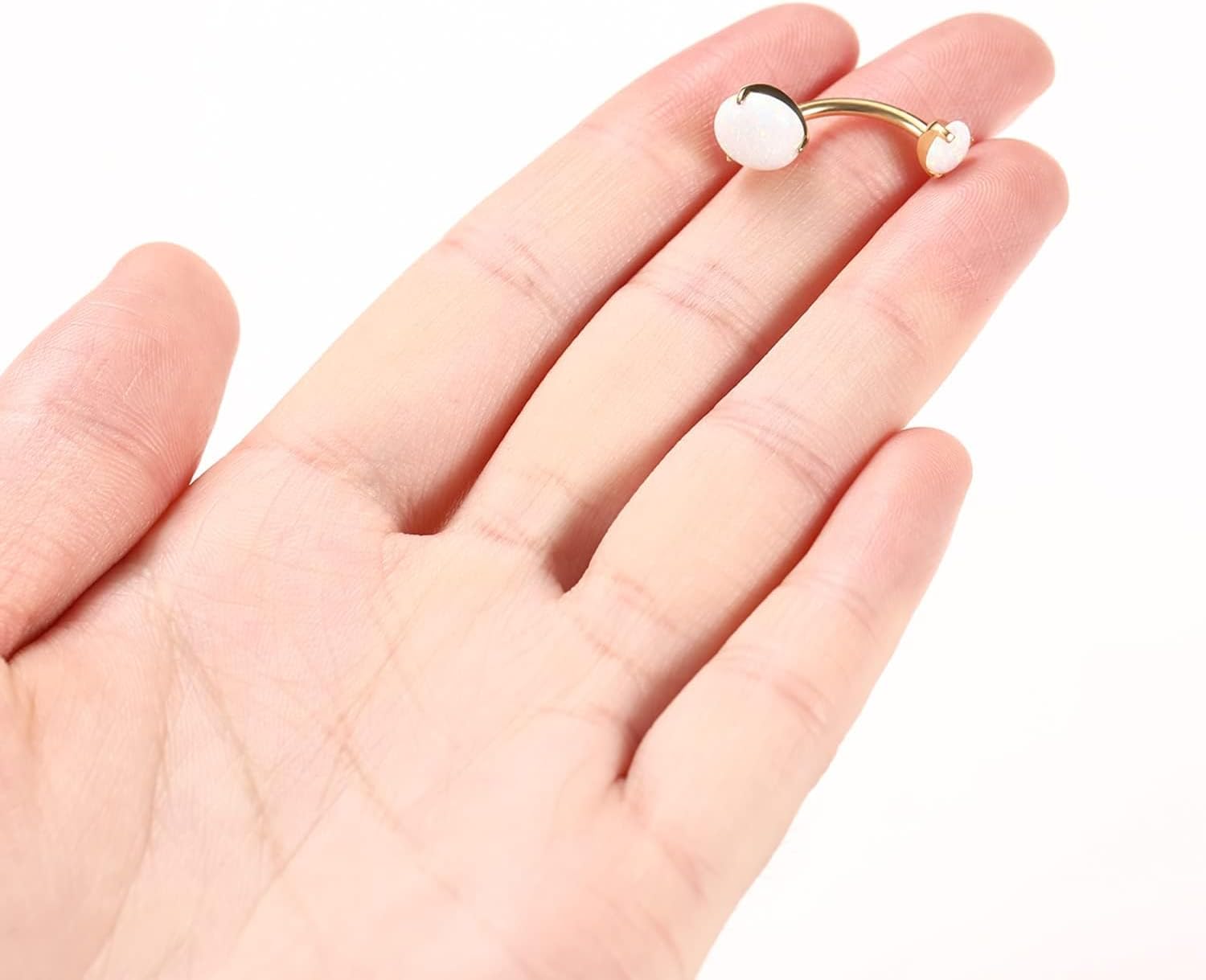 PEAKLINK Opal Belly Button Ring 10mm 14G Belly Jewelry Titanium Navel Ring Internally Threaded Belly Barbell Navel Jewelry Navel Belly Piercing Jewelry for Women - Image 8