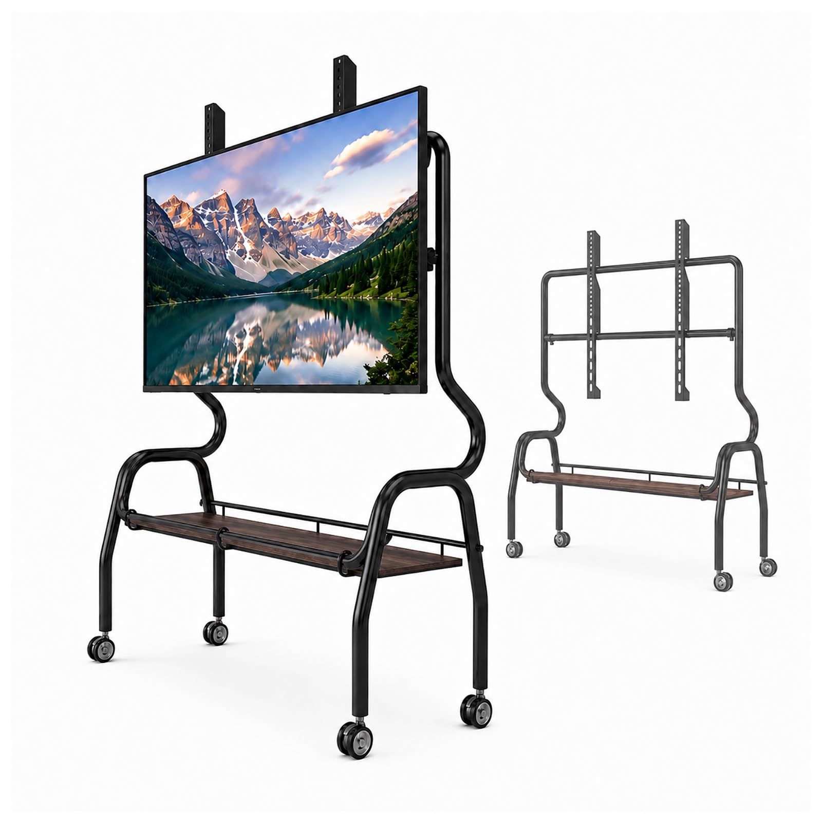 Soporte TV Móvil de Suelo para TV Planas de 32–75 Pulgadas, Carrito TV con Ruedas