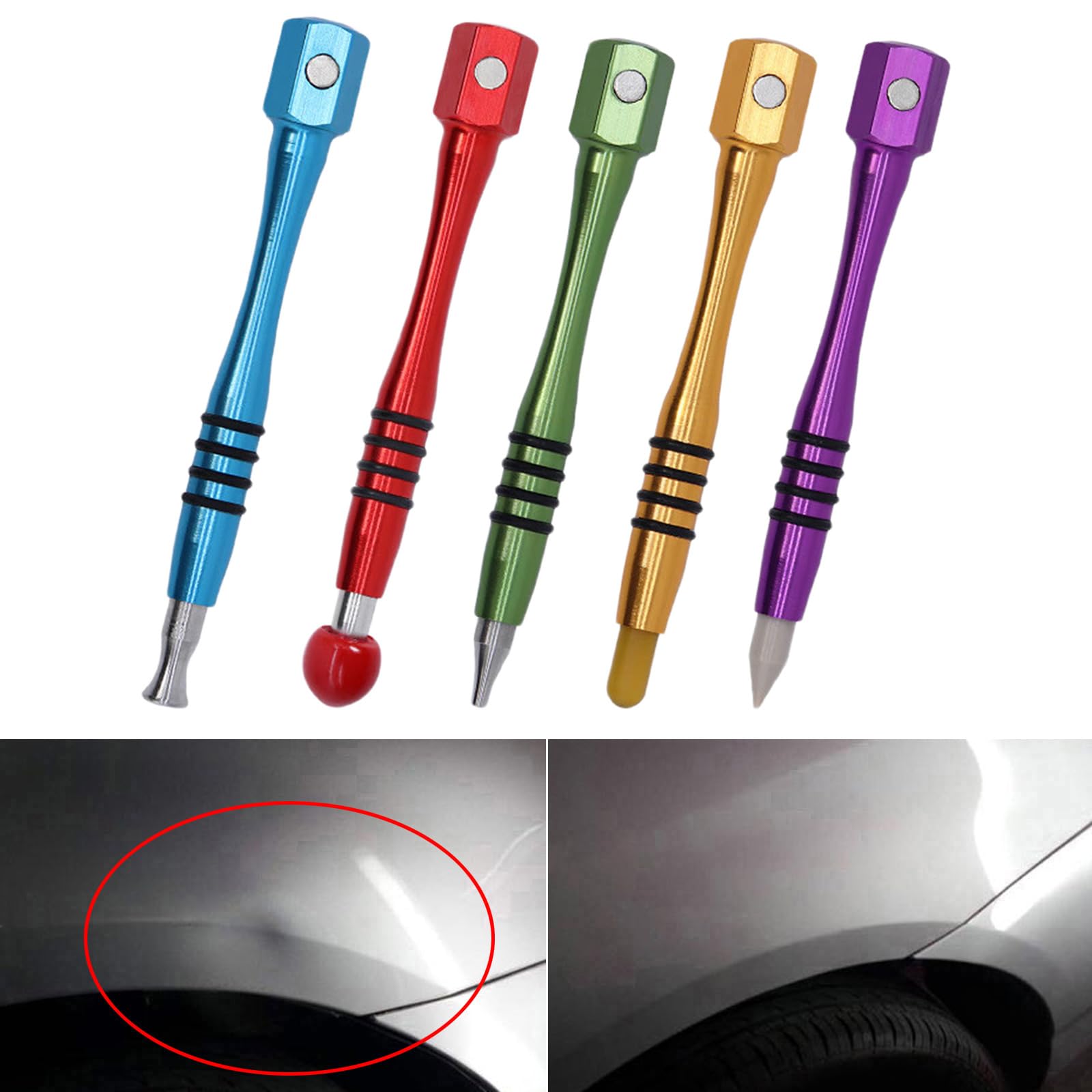 Montesy Pack Of 5 Colorful Dents Repair Leveling Pen Suitable For Quick Car Body Restoration Without Professional Skill Easy Use