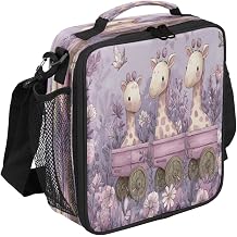 Giraffe Cart Lunch Bag Insulated Lunch Box with Adjustable Shoulder Strap Lunch Tote Bag for Work Travel