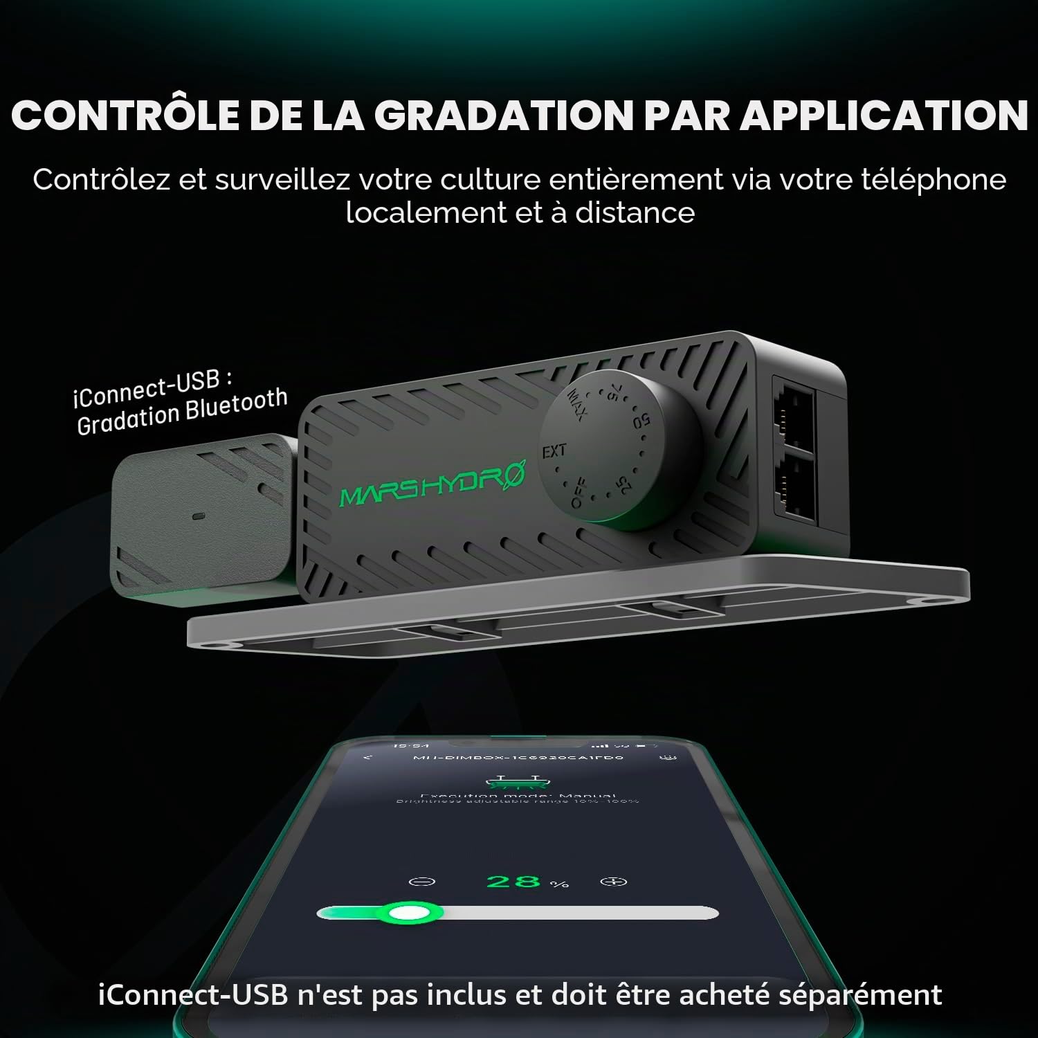 MARS HYDRO Lampe de culture intelligente FC1500 - 150 W - Samsung LM301H Evo - Spectre complet - Lampe de culture Daisy Chain - Dimmable - Pour plantes d'intérieur, légumes, fleurs