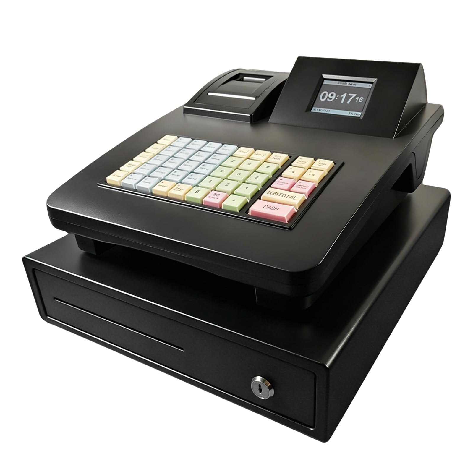 Electronic Cash Register for Small Business, POS System with Receipt Printer for Retail and Restaurant, Simple Cashier Register with Manual Override, Cajas Registradoras para Negocios