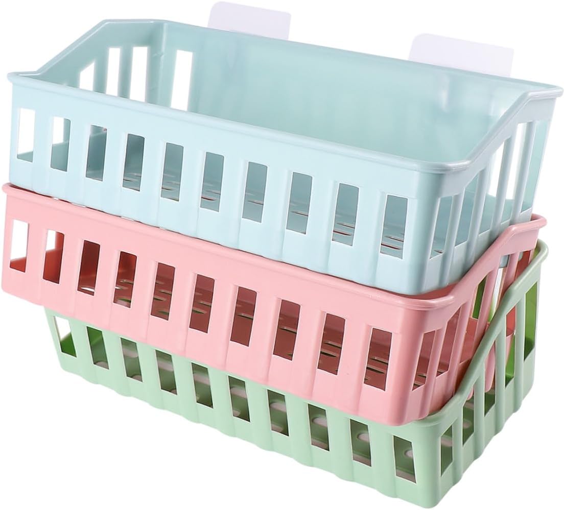 MAGICLULU 3pcs Floating Bathroom Shelves Wall Storage Rack Movable Storage Towel Racks Bath Shelf Plastic Wall Simple Basket Non-Porous Surface