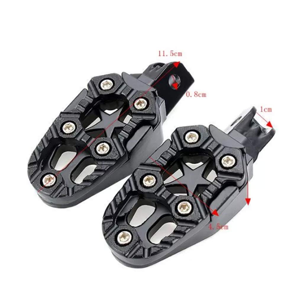 JenNiFer Motorcylce Pie De Bicicleta Pegs Pedales De Estribos Reposapiés Pie Peg Universal Aleación De Aluminio Sliver Negro - Negro