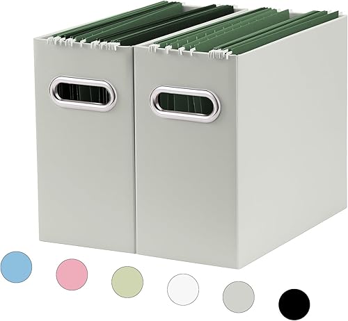 Oterri Organizador de archivos, caja de almacenamiento pequeña, organizador de carpetas de archivos de cartón, caja de archivos plegable,