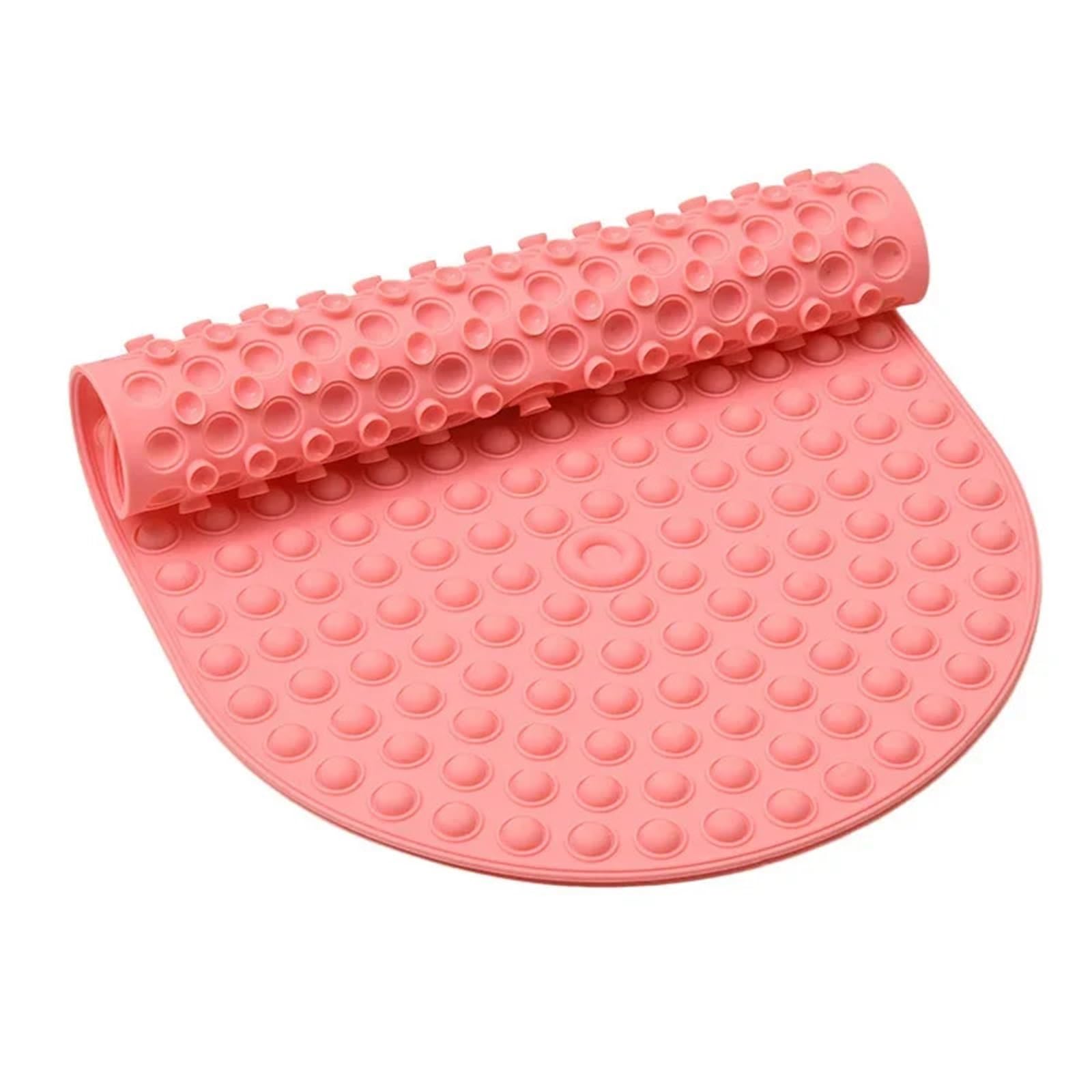 Badewannenmatte Silikon-Blase-Badematte, Kinder-Badematte, Badewanne, Badezimmer, rutschfeste Matte, Weicher Badezimmerteppich, Duschmatte(Pink,58x34cm)