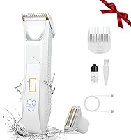 Bomic 2-in-1 Electric Bikini Trimmer for Women: Painless Dual Head Shaver, IPX7 Waterproof, No-Nick Ceramic Blades, Travel Lock, 100min Battery
