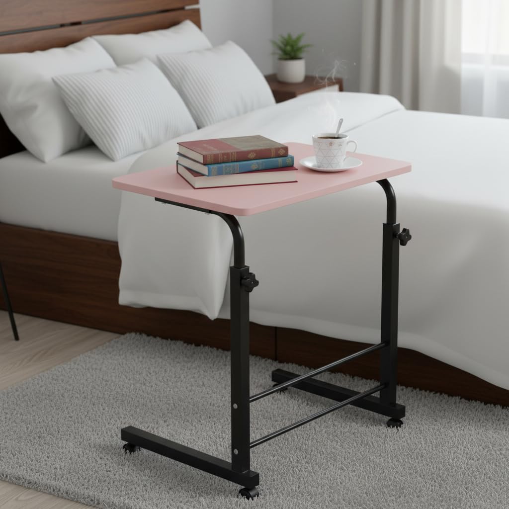 TECHNOVIBES Foldable Study Table/Bed Table/Foldable and Portable Wooden/Writing Desk for Office/Home/School (Pink with Black Legs) — Amazon image 2