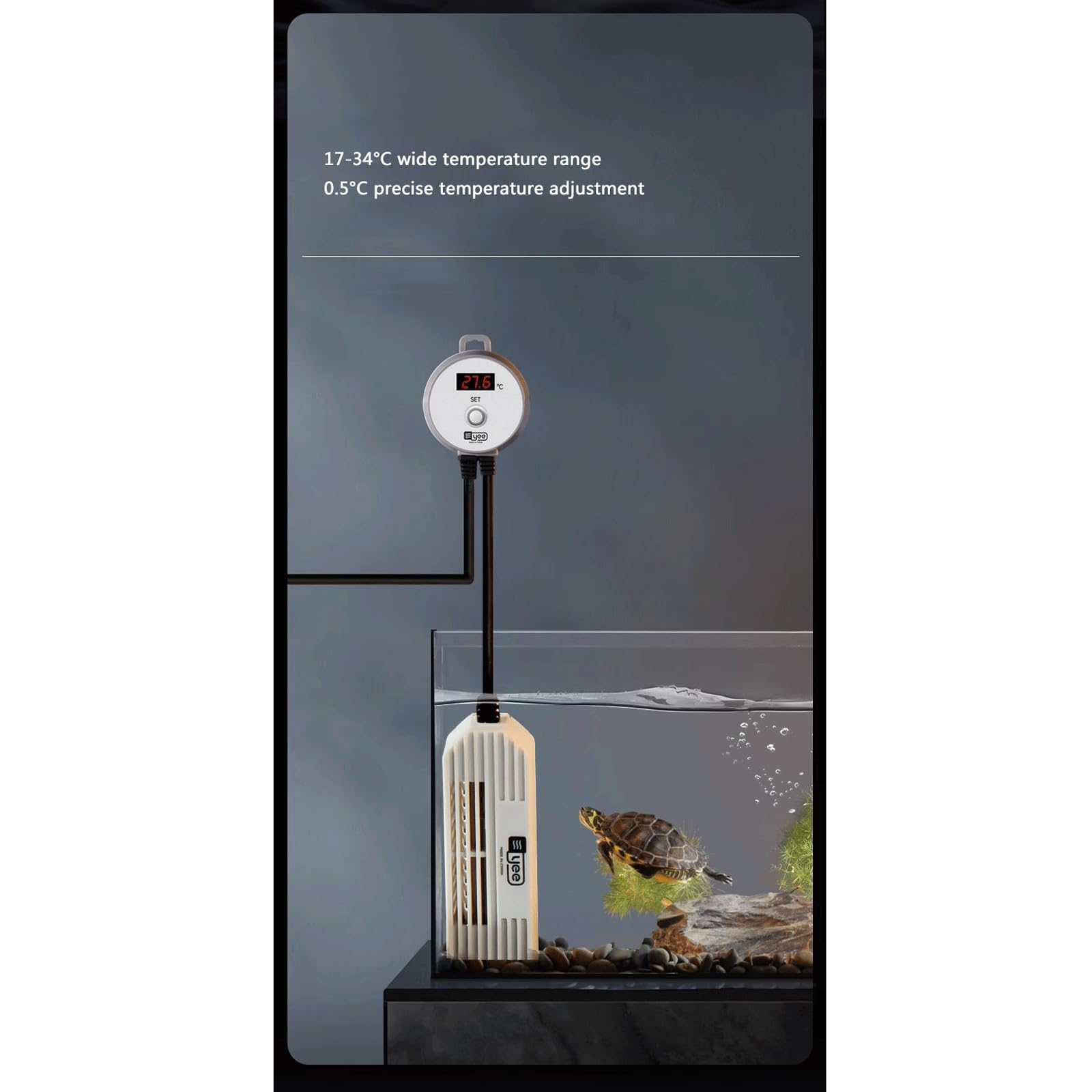 Asta riscaldante per Acquario per Acquario Riscaldatore Automatico a Prova di Esplosione a Temperatura costante con Display della Temperatura, 500 W (300 W)