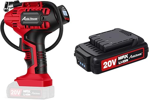 AVID POWER Paquete de compresor de aire inflador de neumáticos (solo herramienta) con batería de iones de litio de 20 V
