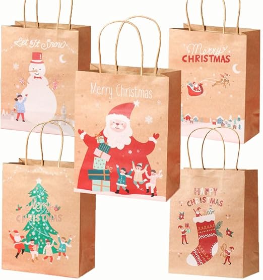 HandyX Small Christmas Gift Bags,Christmas wrapping, 5