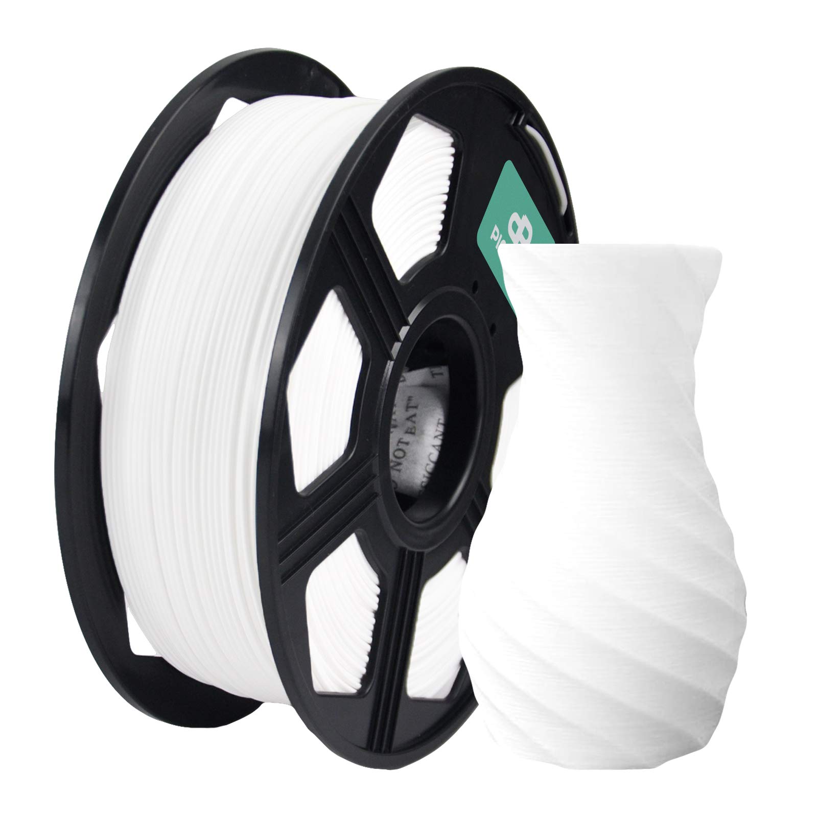 Pinuotu 3D Printer Filament, ABS Filament 1.75mm 1KG (2.2 lbs) Spool, Dimensional Accuracy +/- 0.03 mm, 100% Europe Raw Material (White)