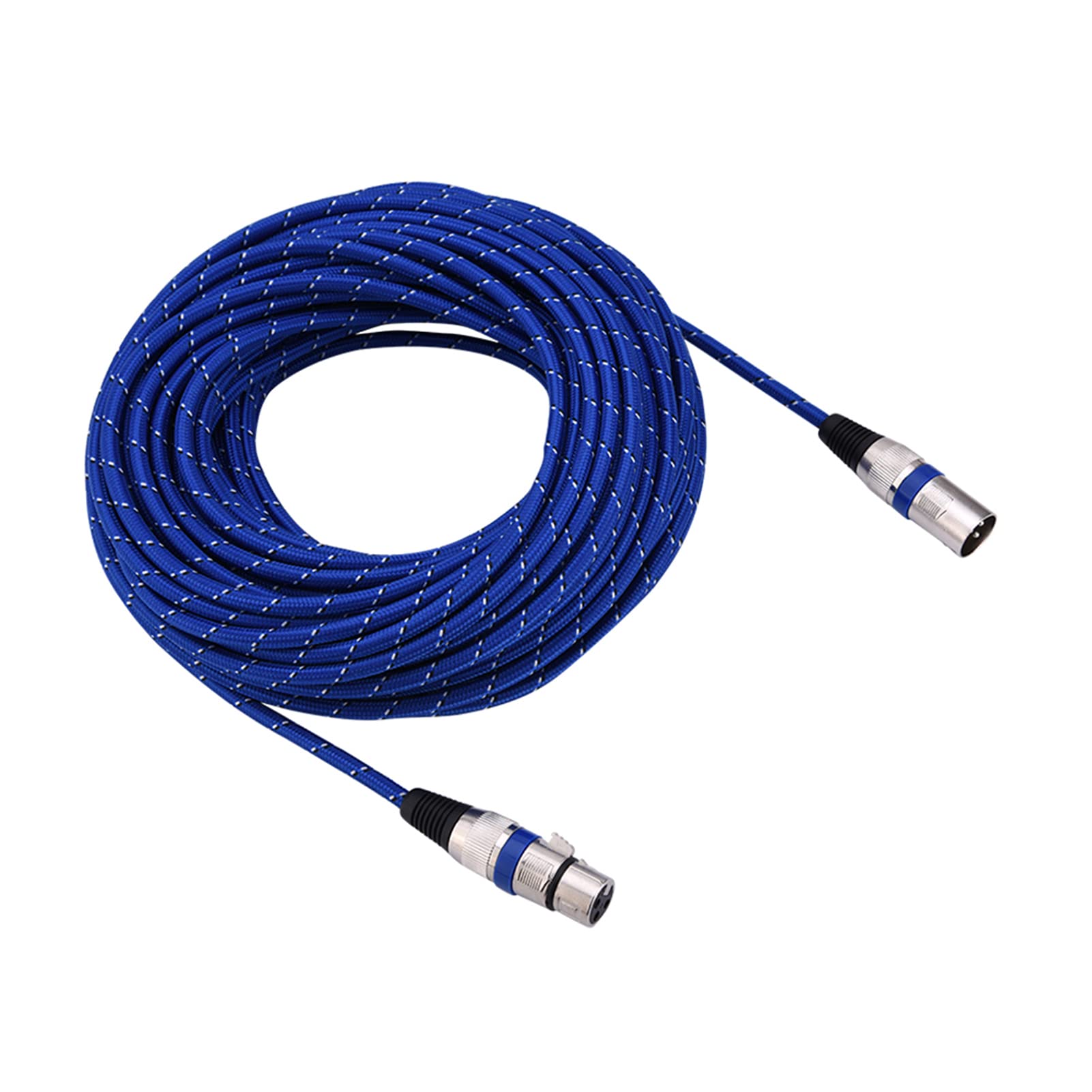 Cavo audio per microfono XLR maschio-femmina bilanciato a 3 pin, cavo per microfono XLR professionale con guaina intrecciata in nylon, design blu resistente alla sporcizia per palc (20m)