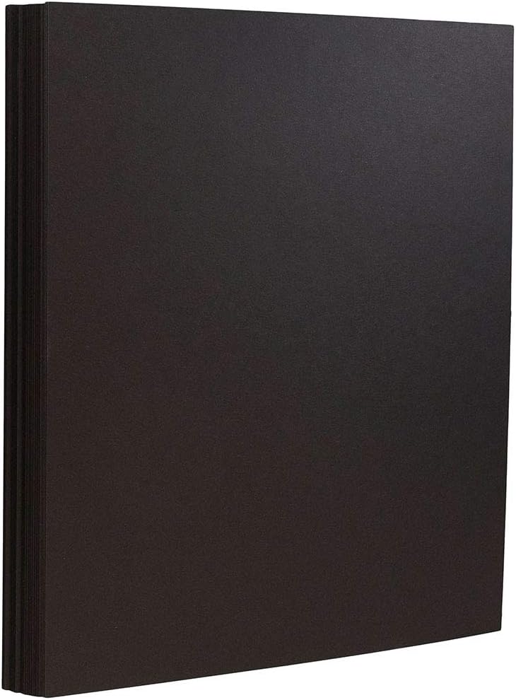 JAM PAPER Matte 65lb Cardstock - 8.5 x 11 Coverstock - 176 gsm - Smooth Black - 250 Sheets/Ream