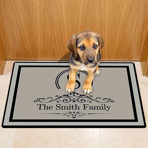 Miniatura 4 de Tapete de bienvenida personalizado con texto tapete de puerta personalizado para interiores y exteriores impresión transparente con nombre nombre de