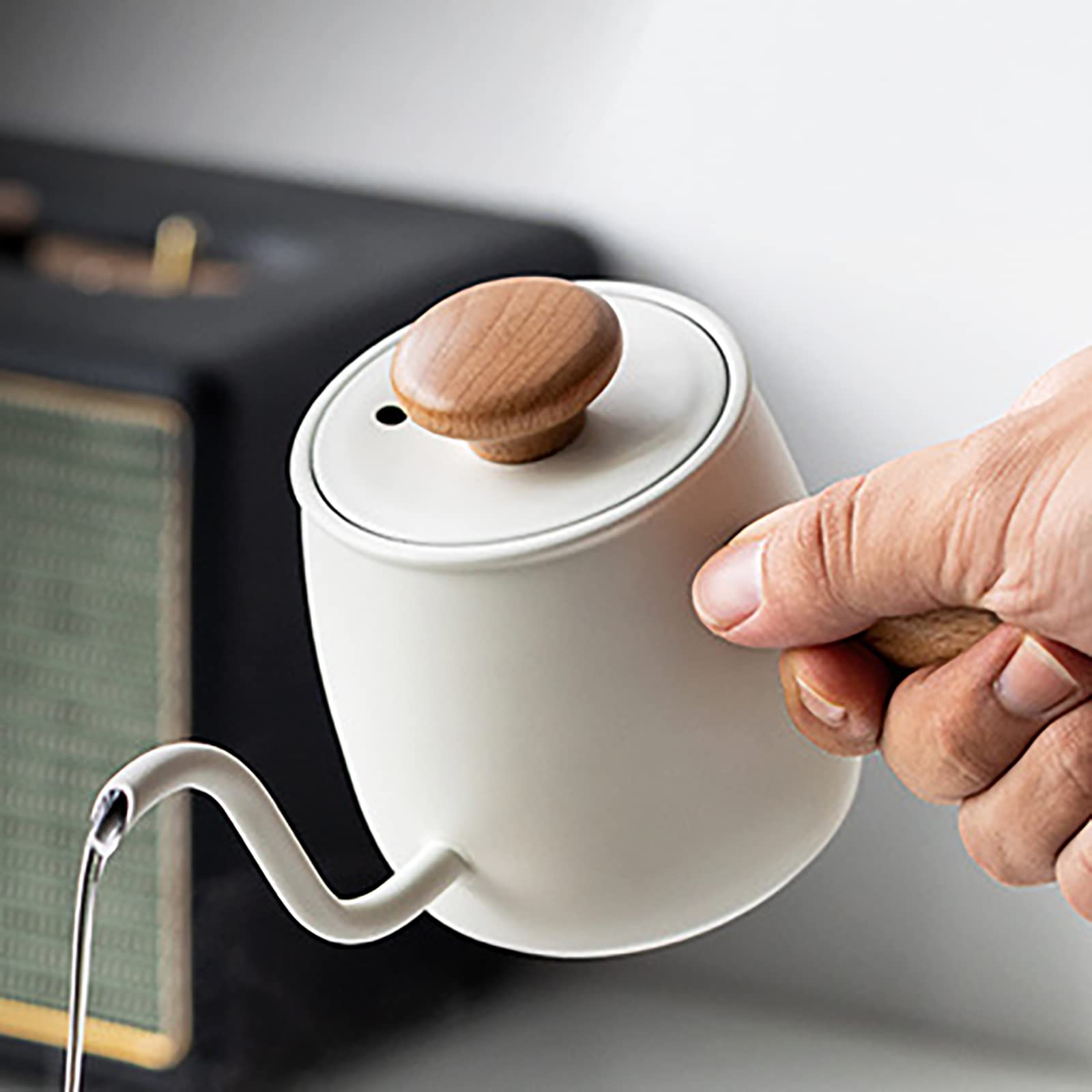 Bollitore A Collo D'oca Da 350 Ml In Acciaio Inox 304 Con Beccuccio Lungo Di Precisione Per Caffe Filtrato Te E Per Lavori Artigianali 95234722