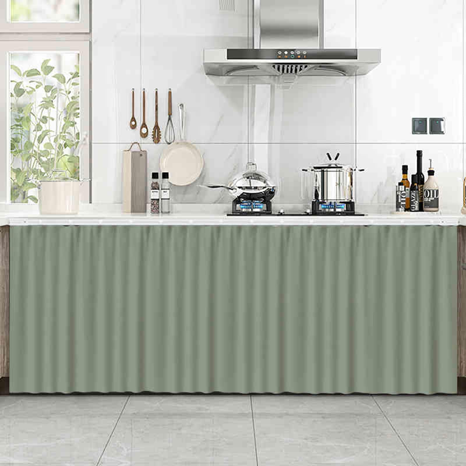 Wansiman Kitchen Curtains,Curtains Under The Sink,linen Curtains,cupboard Curtain Kitchen,curtain Dustproof For Storage Cabinets,Shading Ventilation,for Wardrobes,bookshelves,storage Cabinets