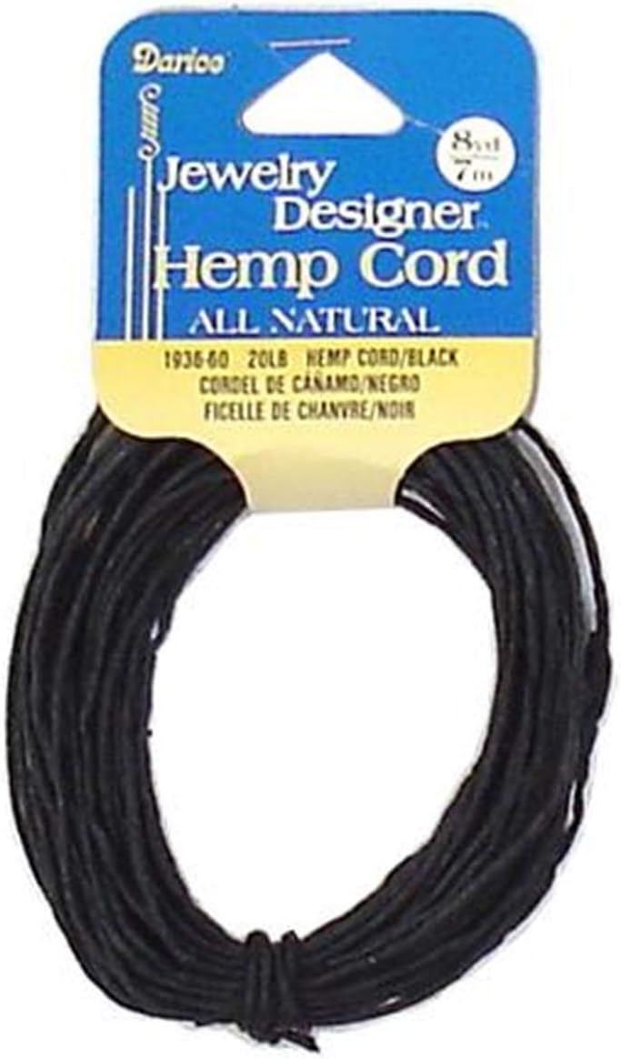 Darice Hemp Cord 20 8 Yards/PkgBlack