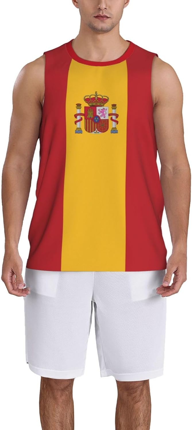 Spain Basketball Jersey – Men's Sleeveless 3D Sports Shirt