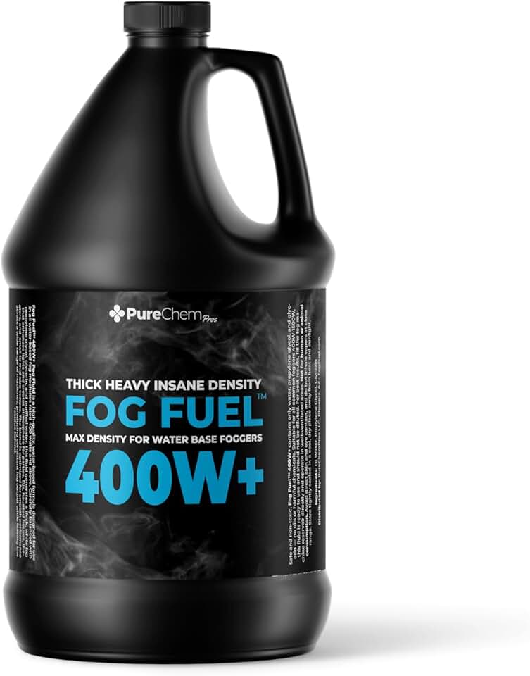 Fluido de neblina FogFuel™ para máquinas de neblina de 400 W a 1500 W – 1 litro de suco de fumaça de alta densidade – Fluido de máquina de neblina de longa duração para DJ, palco, igreja, festas