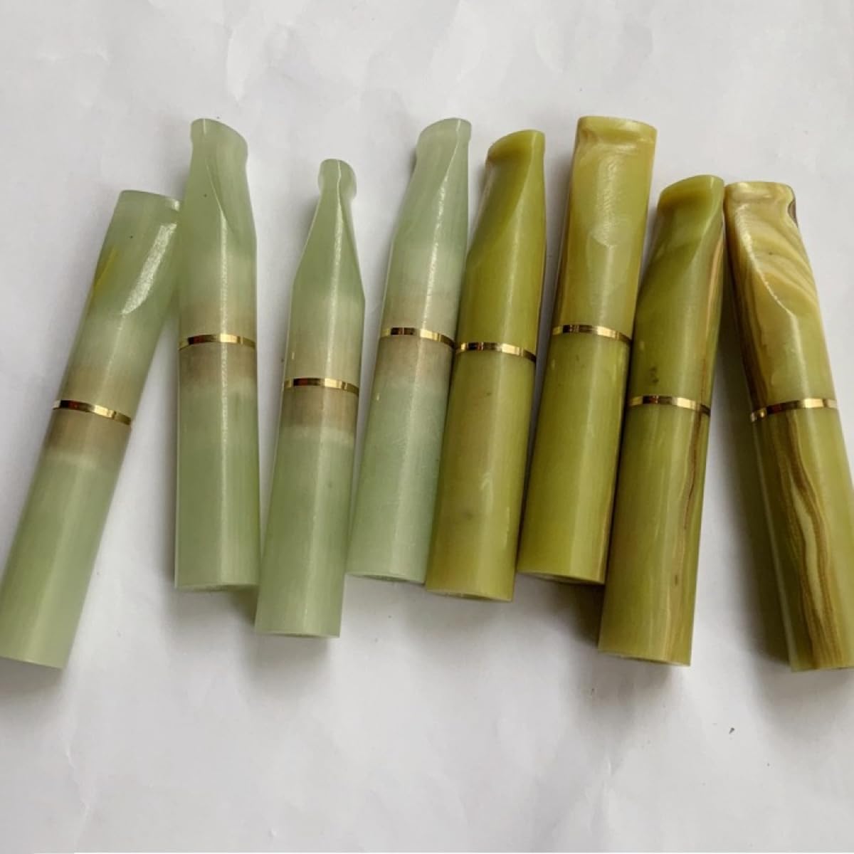 Bocchino per sigaretta in giada, il bocchino per sigaretta con filtro è adatto per elementi filtranti da 9 mm, grossolani, medi e fini, tre utilizzi(Jade color)