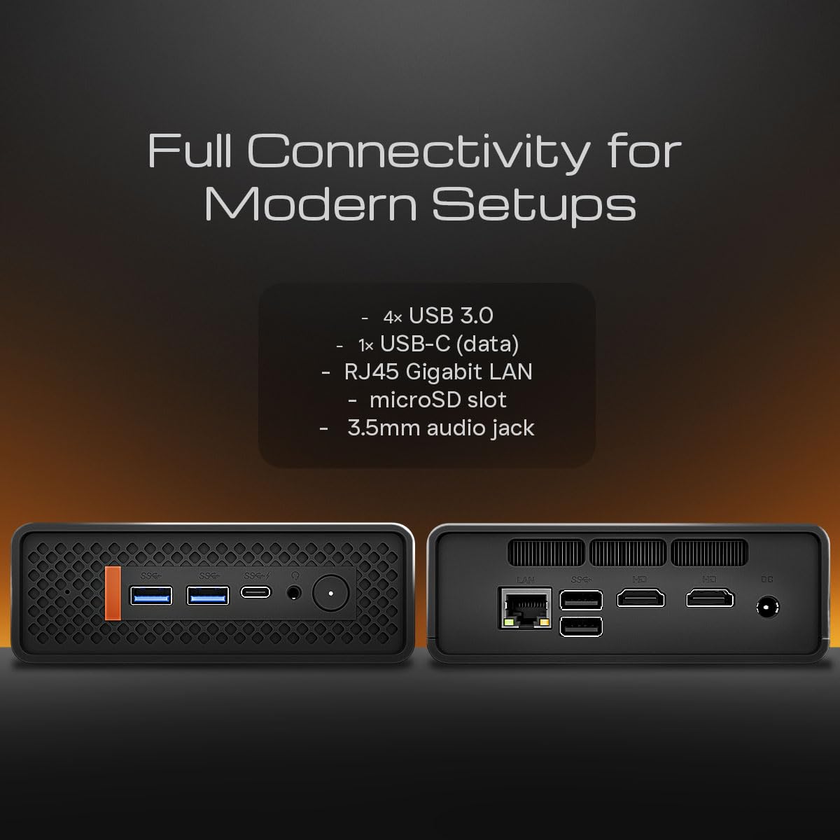 Qian Mini PC Atlas | Intel i5 1235U | GPU Intel Iris XE Graphics | 16 Go DDR4 | SSD 512 Go M.2 | Ethernet | Wi-FI 6 | Bluetooth 5.2 | 2X HDMI, 1x USB-C, 4X USB-A, 1x Audio | Windows 11 Pro