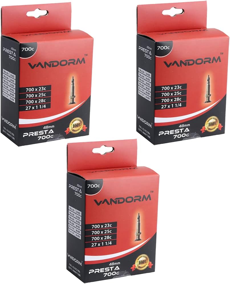 3 PACK Vandorm 700c x 23c 28c Presta Valve Butyl 27" High Pressure Road Bike Inner Tubes