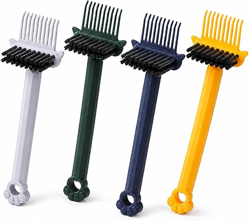 CRZQXOUR Kit com 4 limpadores de escovas e pentes 2 em 1, 4 cores