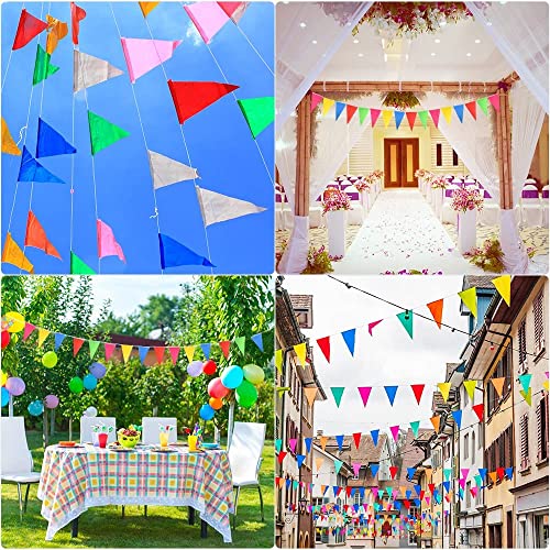 Image of Party Propz Colourful Bunting Flags For Decoration - 1 Set of 24 Pcs (2.1 meters) Rainbow Buntings For Decoration | Multicolor Banner for Decoration (Cardstock)