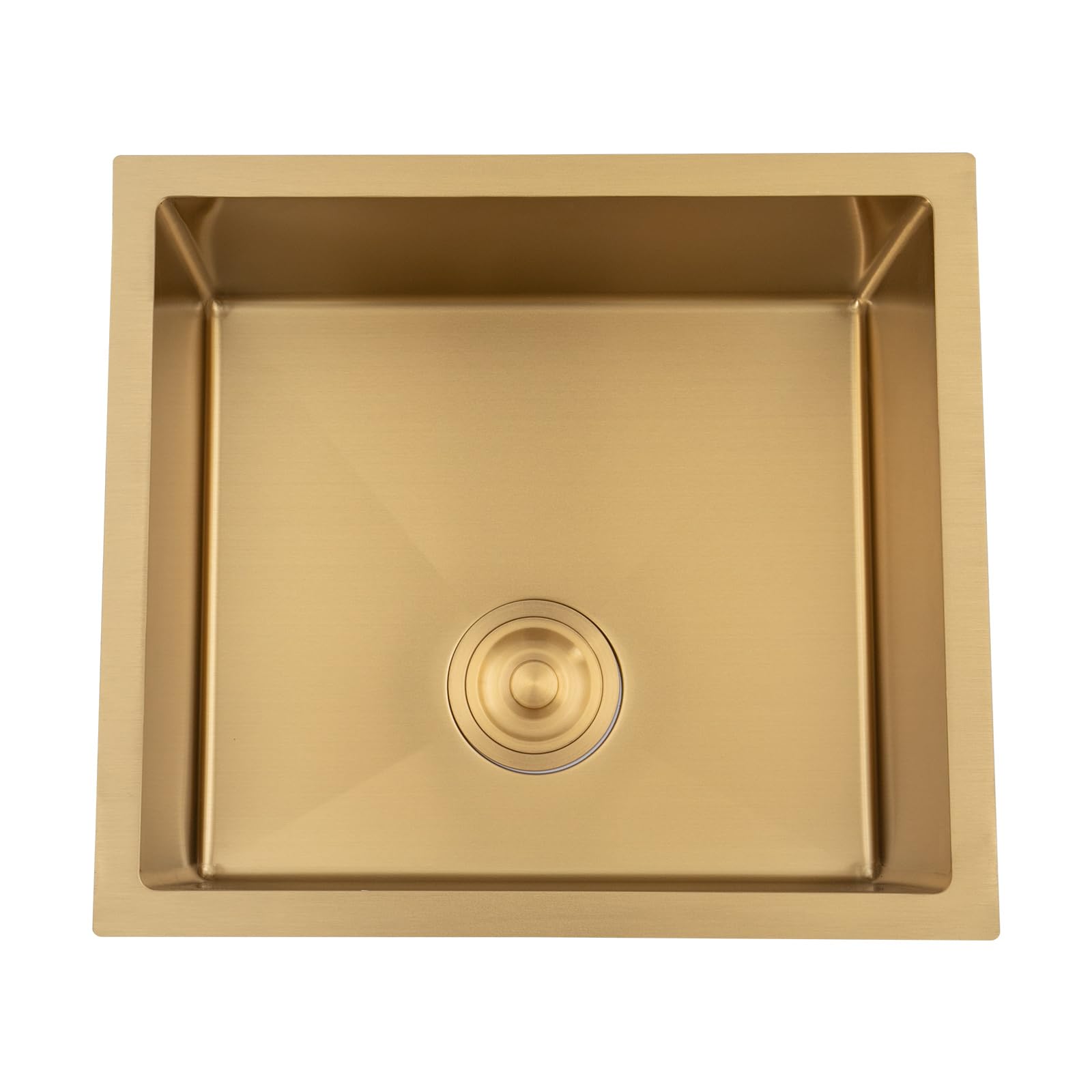 Évier de cuisine doré 50 x 45 cm, 1 bac avec revêtement par condensation, en acier inoxydable, profondeur 20 cm, évier de cuisine