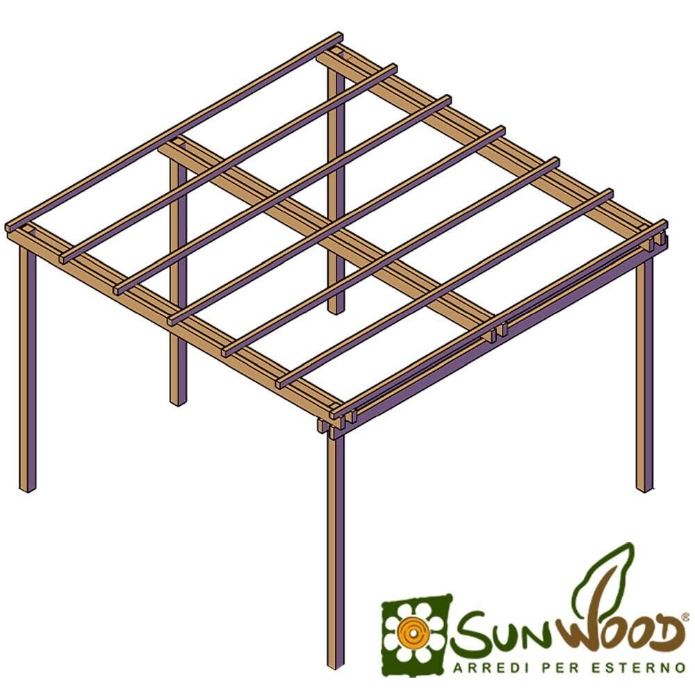Pergola für den Garten, 300 x 300 cm, aus imprägniertem Kiefernholz, Klasse 4, personalisierbar