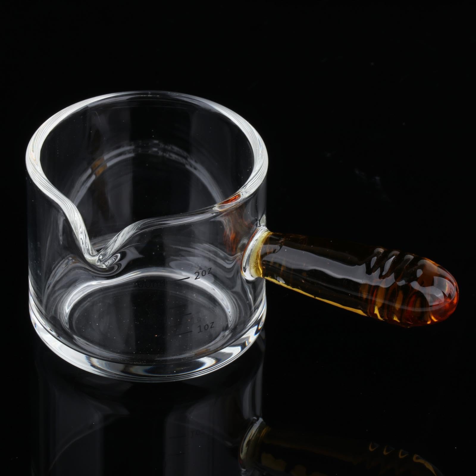4 Piezas Taza Medidora de Café Jarra para Espresso con Asa Antiescaldante Vaso Medidor de Cristal Alta Temperatura para Leche Salsas Adecuadas para, 5 Piezas