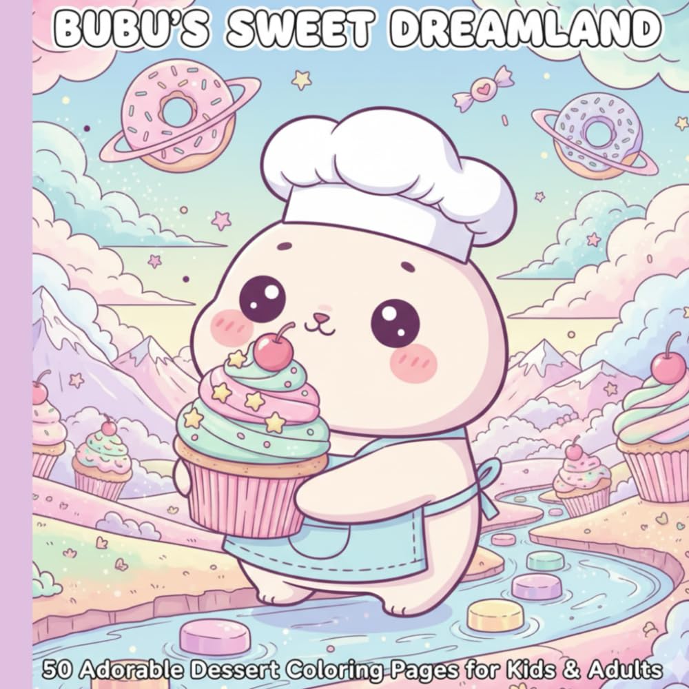 BUBU’S SWEET DREAMLAND: 50 Adorable Dessert Coloring Pages for Kids & Adults