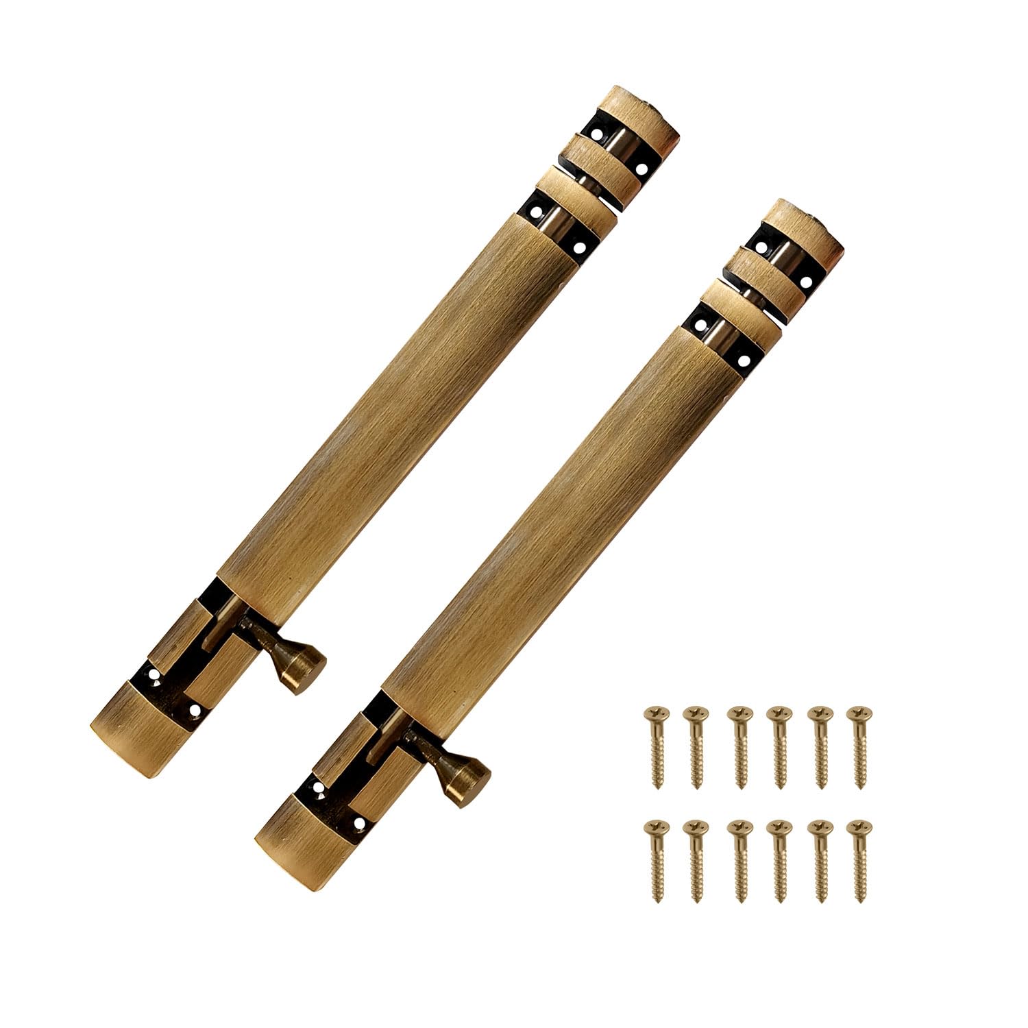 Volo 1 Set Premium Xylo Tower Bolt 8 inch Tower Bolt/Door Latch/kundi/chitakni/Chitkini (Brass Antique Finish, Pack of 2 Pieces)