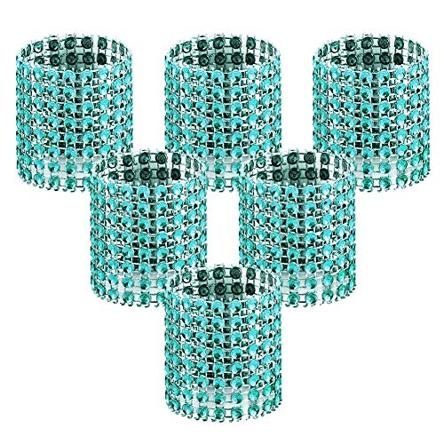 Image of Accmor 50pcs Napkin Rings, Blue Napkin Rings Buckles for Table Decorations, Wedding, Dinner, Party, DIY Decoration