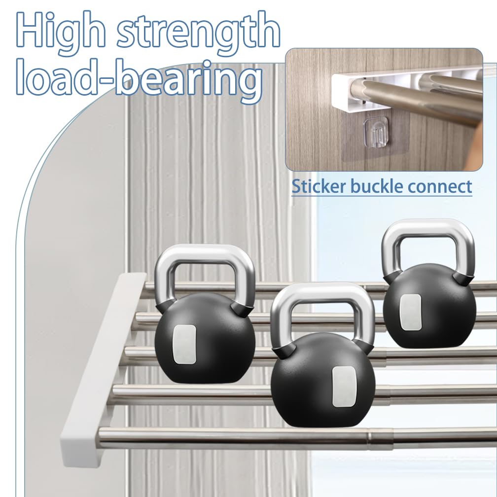 Estante extensible ajustable para armario y barra de metal para colgar, estante de almacenamiento de 35 a 60 cm con separadores de ropa para armario, cocina y baño
