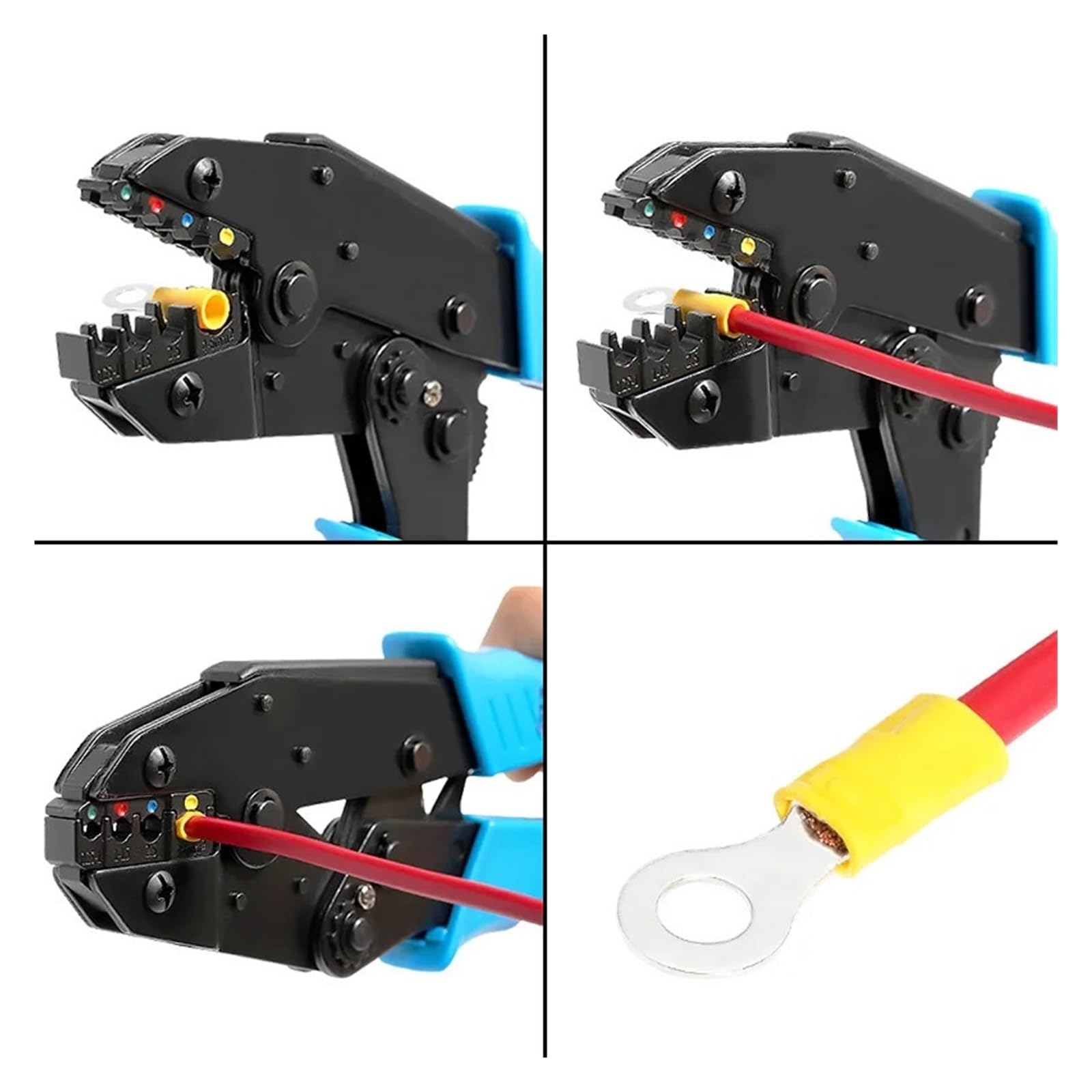 Terminales de engarzado de Anillo, Conectores de Cables eléctricos M4/M5/M6, terminales de virola en Caja, Cables de Empalme rápido for Tornillo de conexión, 460 Uds.(HS-40J)