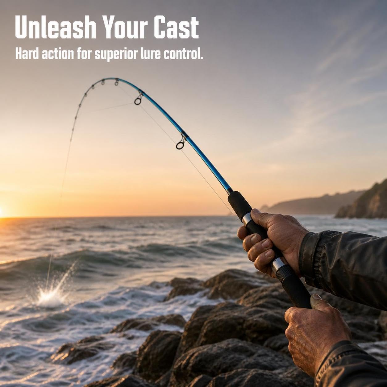 Canna da Pesca Lure Rod Azione Rigida, 2.4 metri