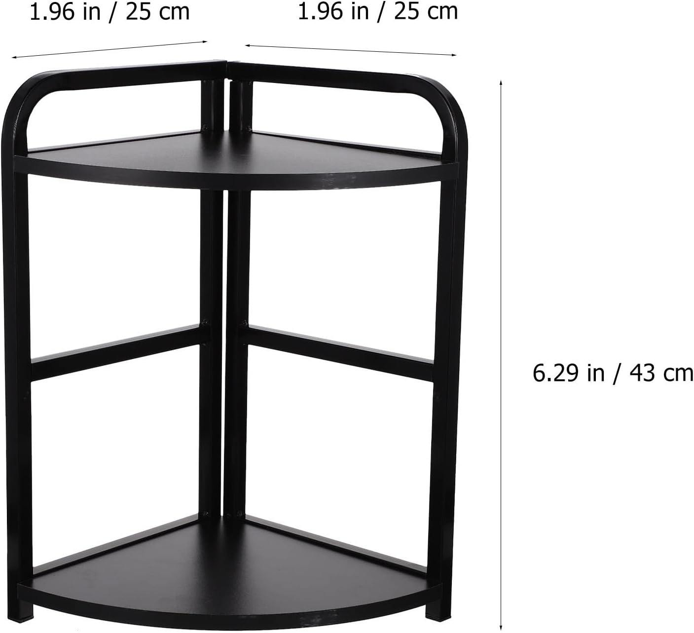 Household Corner Shelf Two-layer Kitchen Storage Rack Made of Wood and Iron for Organizing Items and Saving Corner Space, for Kitchen and Home Decoration