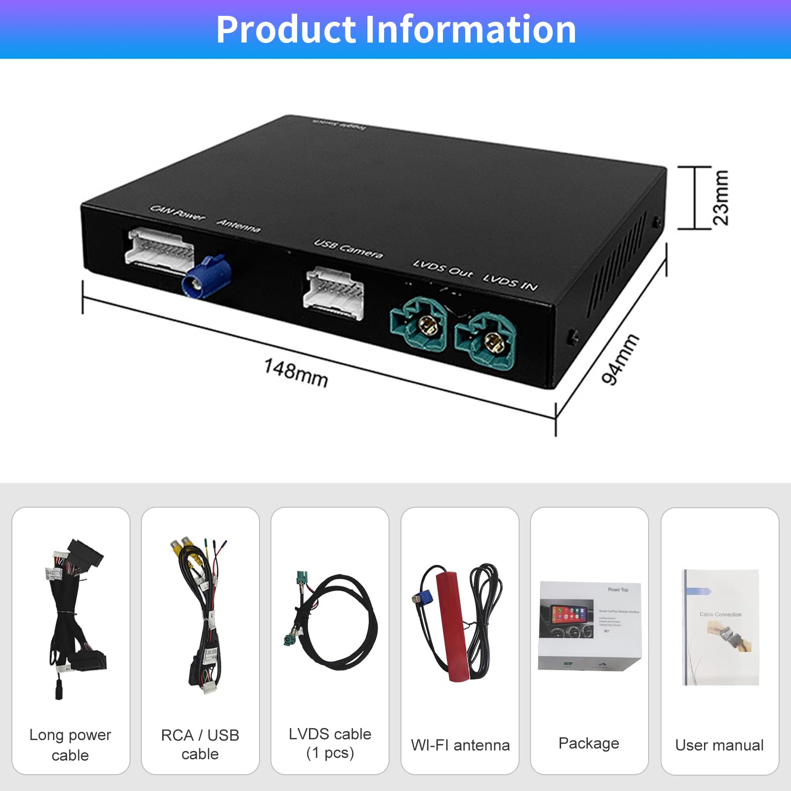 Road Top Bezprzewodowy Carplay Android Auto do BMW NBT System 3 4 5 6 7 Series X1 X3 X4 X5 X6 2012-2016, obsługa Mirrorlink, GPS/nawigacja, kamera cofania | Dla serii 1/2/3/4/5/6/7 X1 X3 X4 X5 X6 (2012-2016), obsługa bezprzewodowej Carplay, Android Auto,
