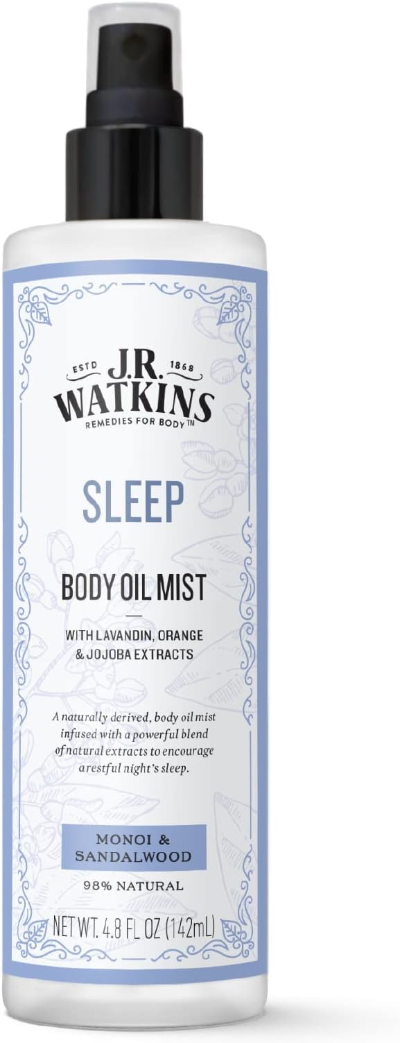 J.R. Watkins Sleep Body Oil Mist, Monoi & Sandalwood, 4.8 oz