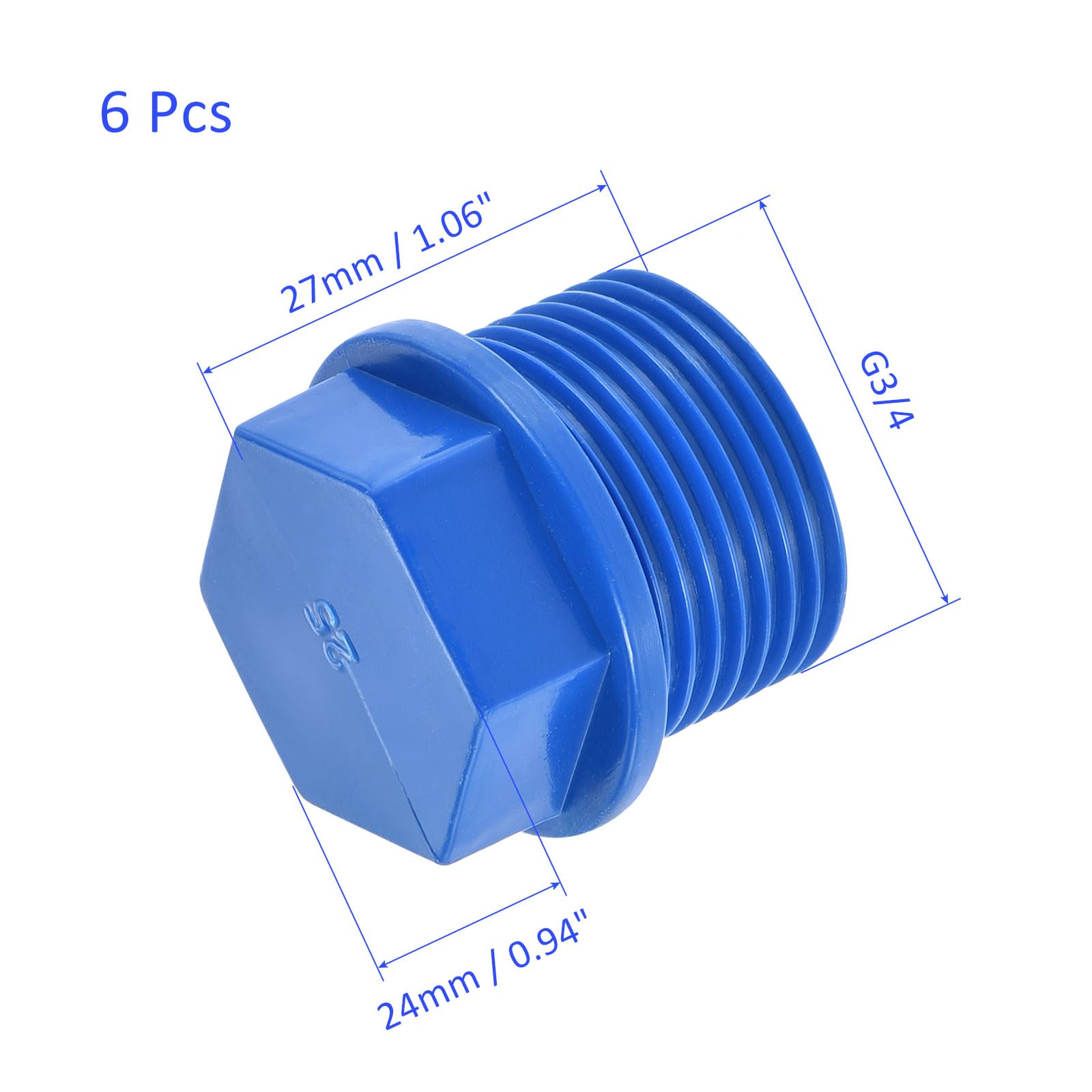 M METERXITY 2 Pack Pipe Plug Fitting, PVC Hex End Cap Connector Plug, Corrosion-Resistant - Image 3
