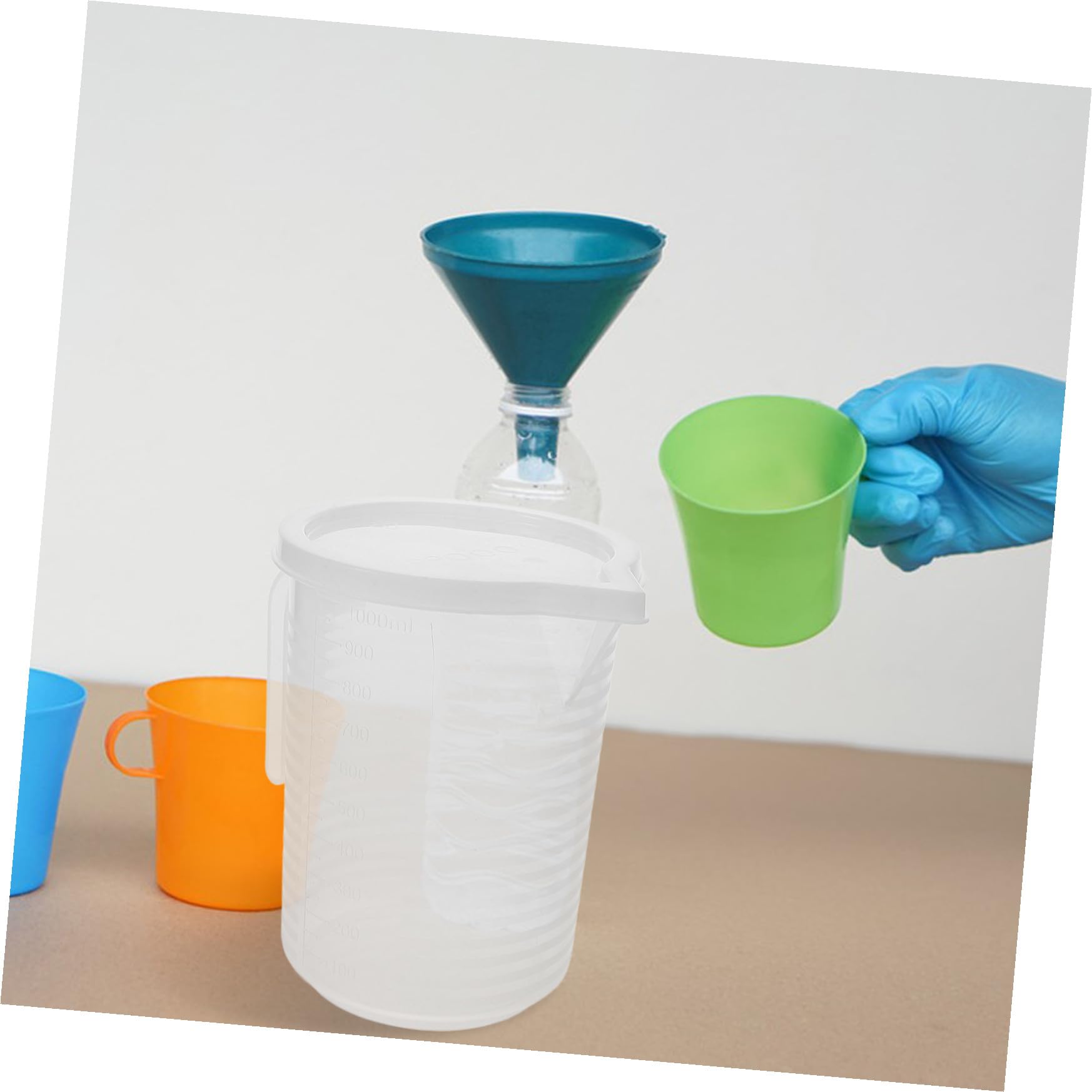Zerodeko 4 Pièces Tasse à Mesurer Transparent avec Couvercle et Poignée Pichet Doseur Réutilisable pour Cuisine Bars et