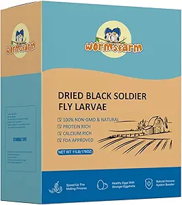 11LB Dried Black Soldier Fly Larvae,Chicken Feed More Calcium Than Mealworms for Chickens,Laying Hens,Blue Birds