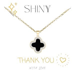 Amazon.com: SHINYY 2 Side Crystal Clover Necklace for Women