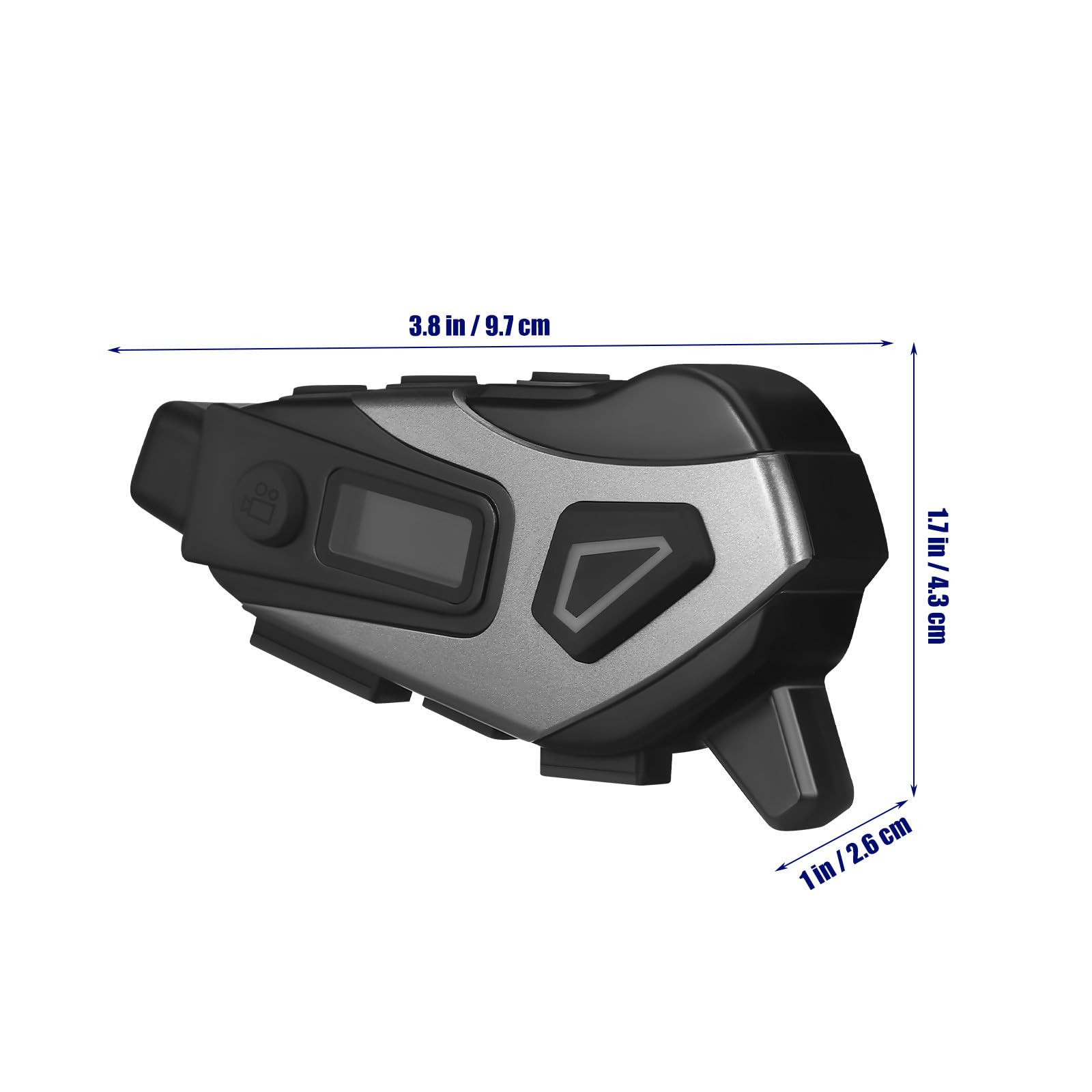ifundom Auricolare Wireless per Casco Moto 2 in 1, Abs, 1200 Mah, 32 Gb, Versione 5.4, Ipx8, Microfono con Riduzione Rumore, per Casco Moto, Uomo e Donna