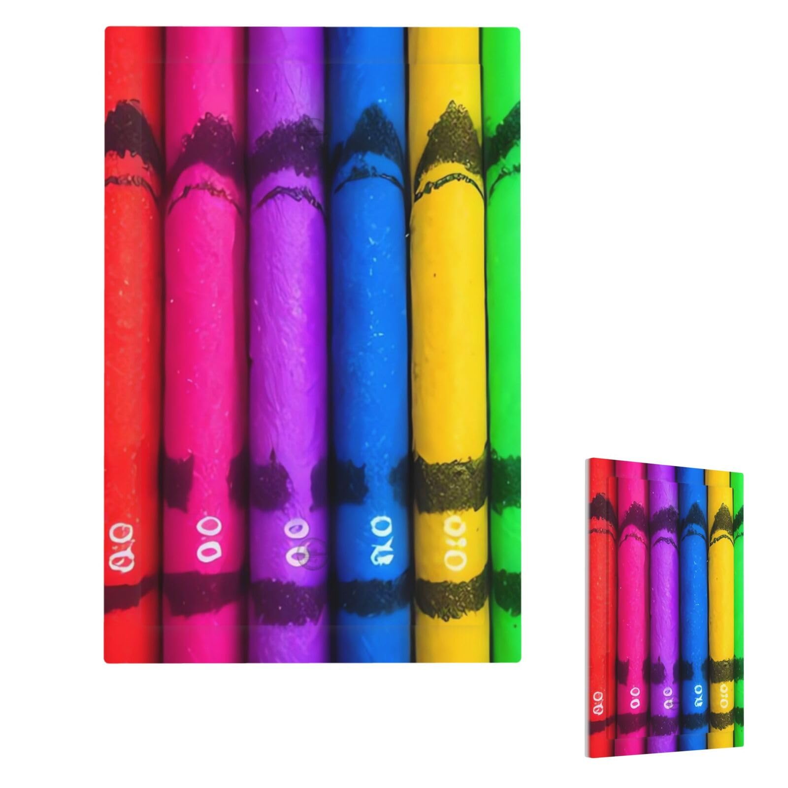 Colored Crayons Wall Plate Cover Single Blank, Modern Decorative Light Switch Cover Unbreakable Receptacle Outlet Covers for Living Room Bedroom Decor